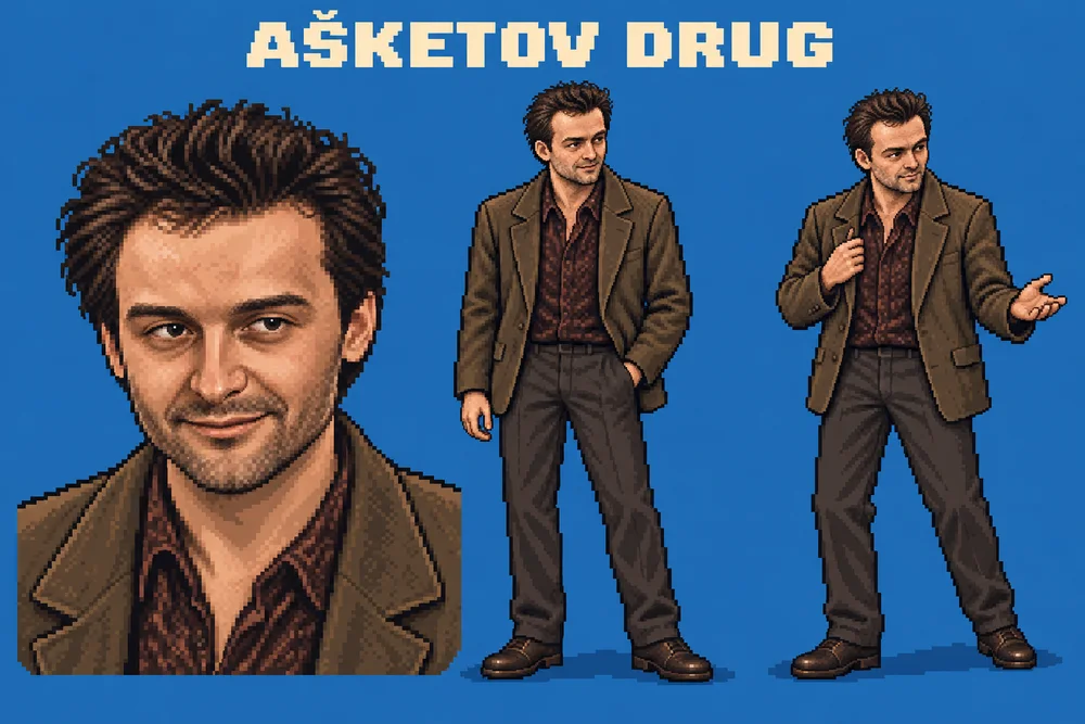 Pixel art lika Asketov drug