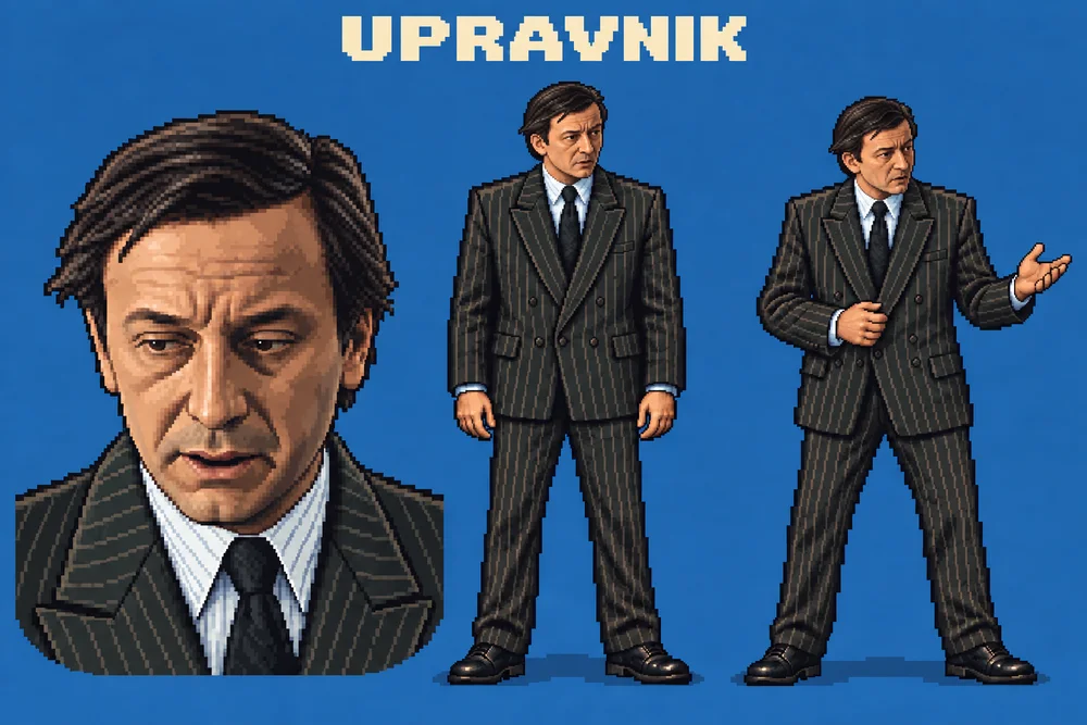 Pixel art lika Direktor - upravnik