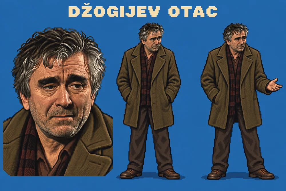 Pixel art lika Dzogijev otac