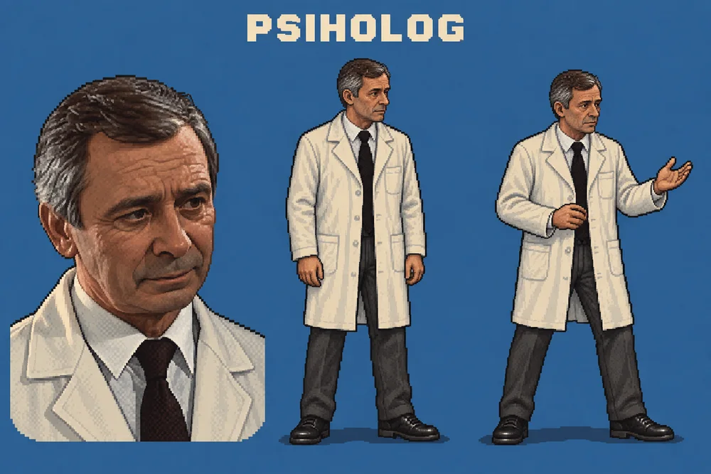 Pixel art lika Doktor psiholog