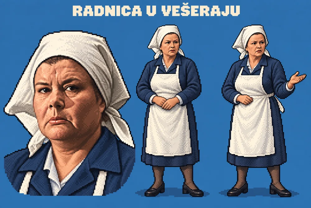 Pixel art lika Radnica u veseraju