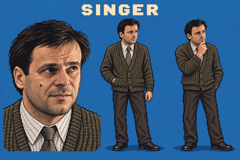 Pixel art lika Singer