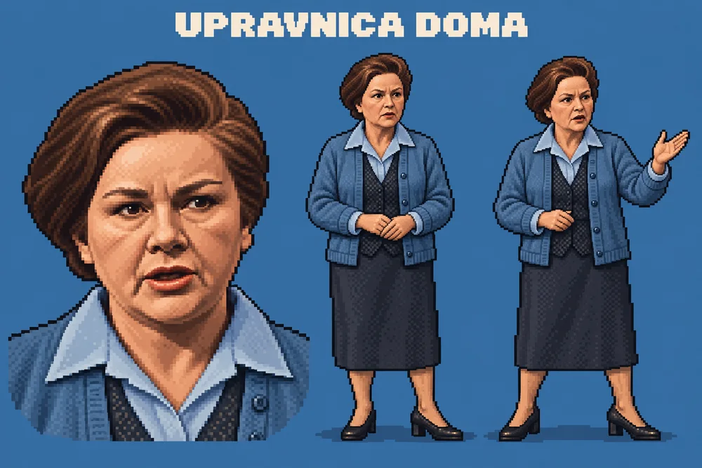 Pixel art lika Upravnica doma